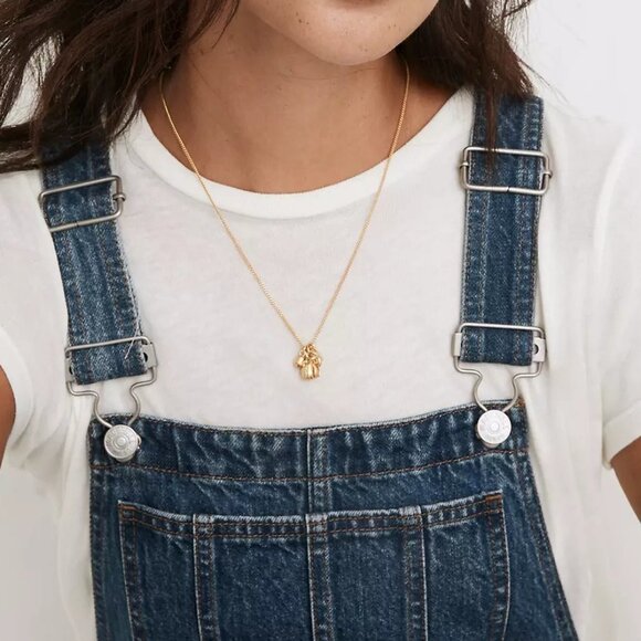 Madewell Gold Plated Petalbud Pendant Necklace - Picture 1 of 3